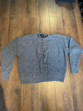 RedHead Men's Heather Blue Crewneck Henley Sweater